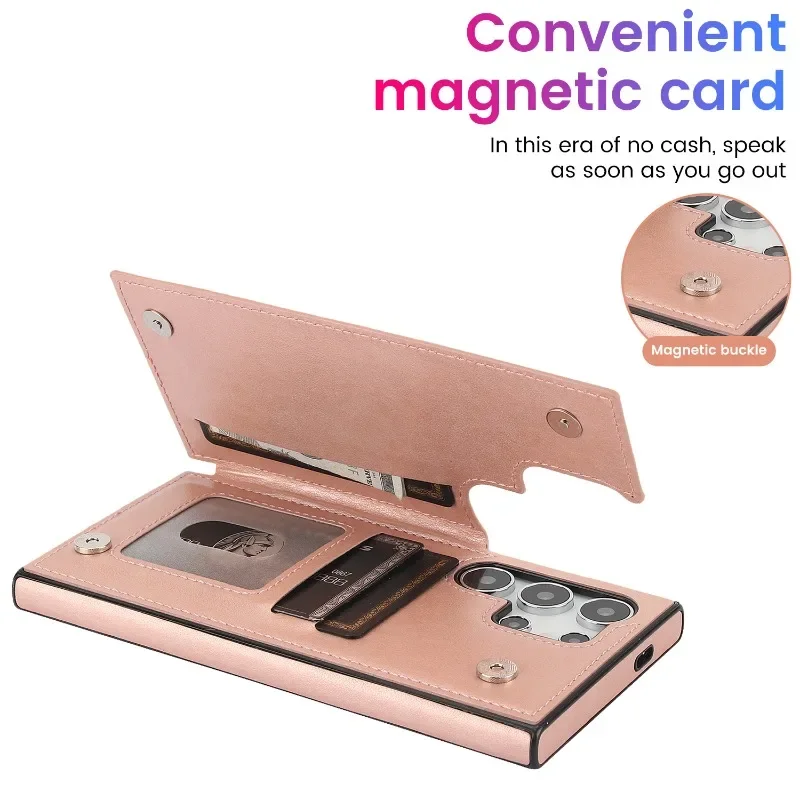 جراب هاتف جلدي قلّاب مع حامل بطاقة ، غطاء محفظة ، Samsung Galaxy S23 FE S24 Ultra S22 S21 Plus A15 A14 A54 A13 A33 A53 #4