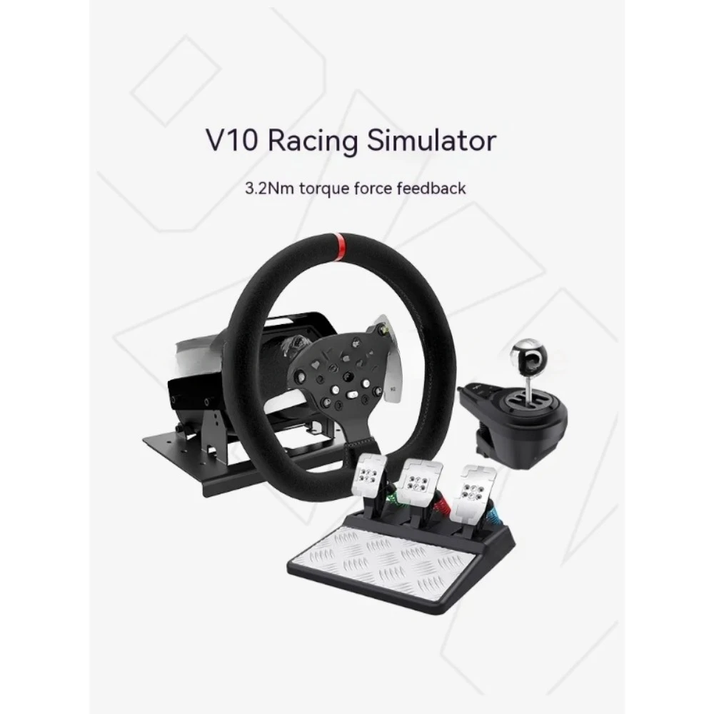 For Pxn V10 Steering Wheel Gaming Controller Wired Force 900 Rotation Game Steering Wheel Man Gifts For Ps3/Ps4/Switch/Xbox