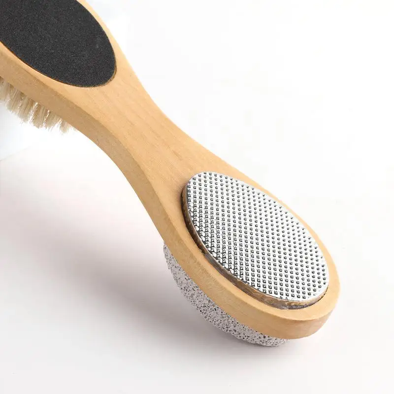 {MX} 1/2Pcs 4-in-1 Foot File Pumice Stone Callus Remover Dead Skin Cleaning Brush Pedicure Grinding Foot Care Tool