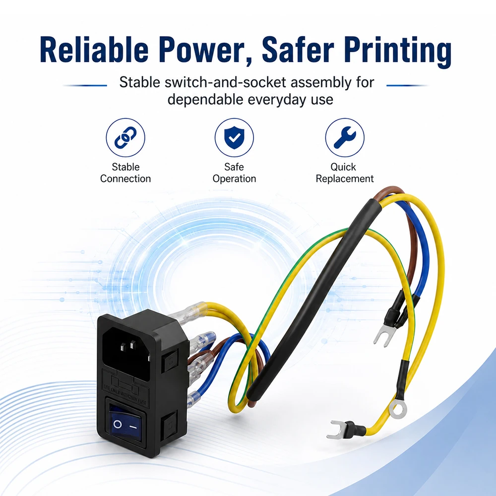 For Bambu Lab A2L Power Switch Assembly  3D Printer Integrated Switch / Socket And Easy To Install For A2L 3D Printer Parts