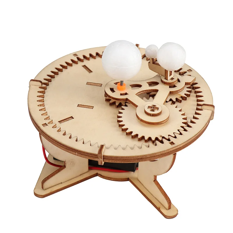DIY Solar System Model Kit Wooden Puzzle Mechanical Set Assembling Sun Earth Moon Planet Educational Science Toys for Kids