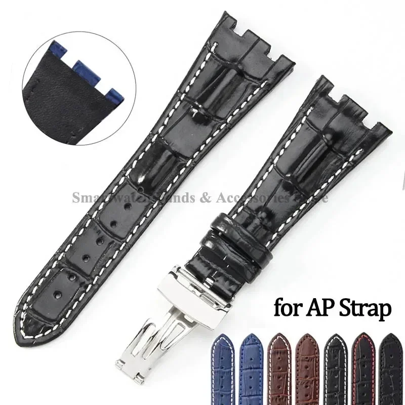 28mm Leather Watch Band for AP Series Strap Waterproof Sport Bracelet for Audemars for Piguet 15710 15703 Men Women Watch Band