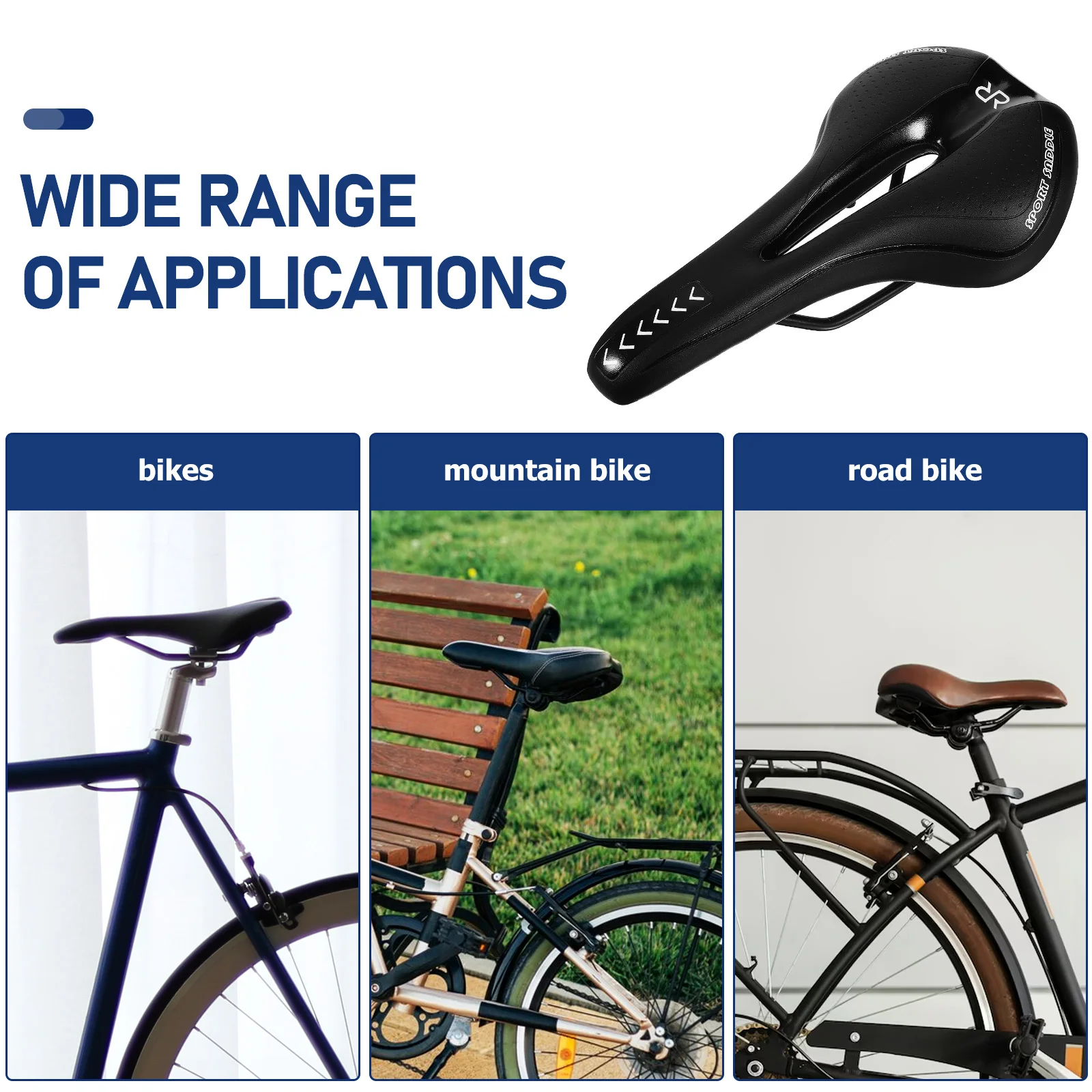 

Thickened Silicone Seat Cushion Comfortable Ergonomic Breathable Wide Back Support Reduced Friction For Cycling Pain Relief For