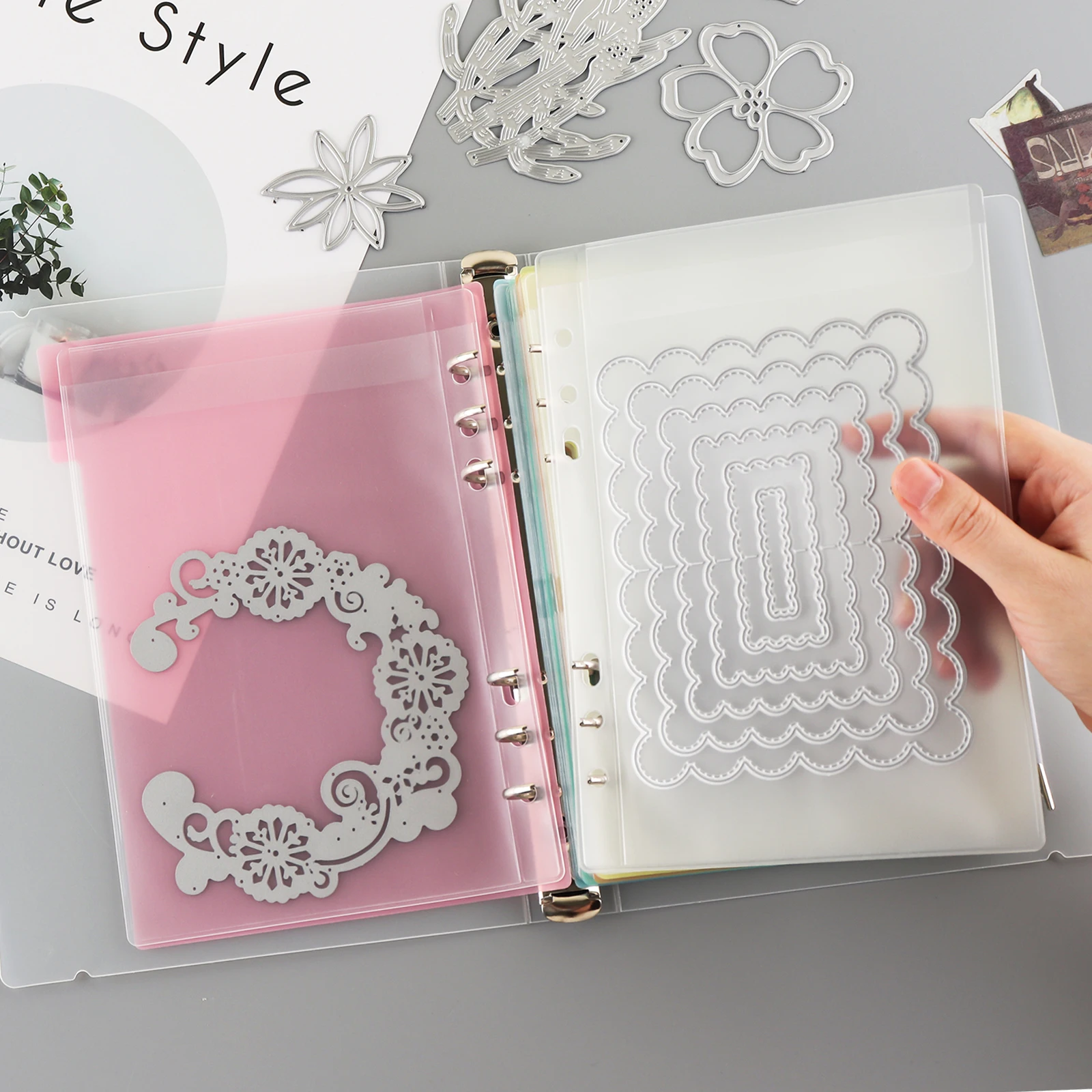 Multipurpose Die Storage Book Binder Album Divided Page Protectors Pockets For Scrapbooking Stamps Cutting Dies Storage Sheets