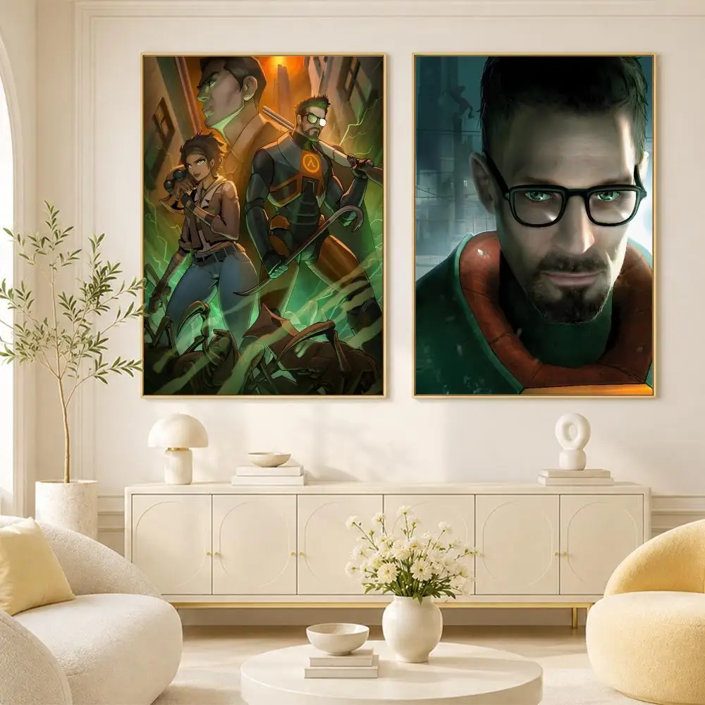 H-Half Life-e 2 Classic Vintage Poster Room Home Decoration Interior Wall Art Printing Garage Posters Gift