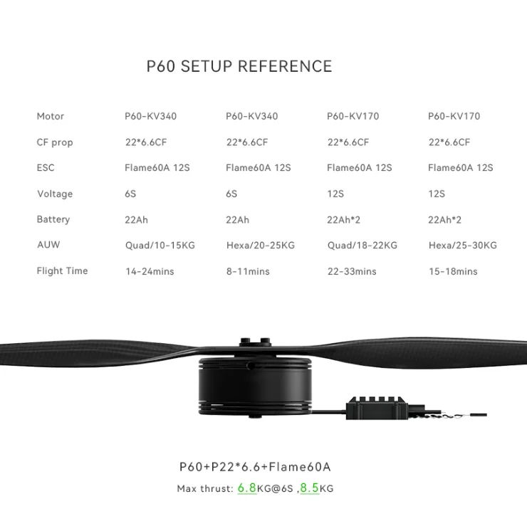 P60 6S-14S Brushless RC Agriculture Aircraft Plane Multi-copter Drone Motor Drones Accessories