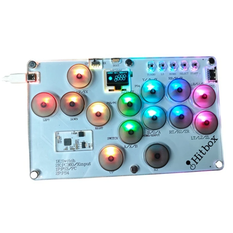 

Hitbox Controller Arcade Fight Stick Joystick Keyboard SOCD No Delay For Raspberry Pi/PC/PS4/NS/PS5 Game Console