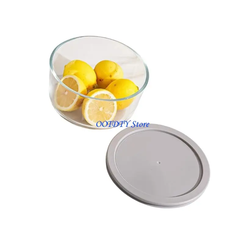 367A Durable Glass Storage Bowl Microwave Safe Clear Body Leak Proof Seal Stackable for Easy Organization in Pantries
