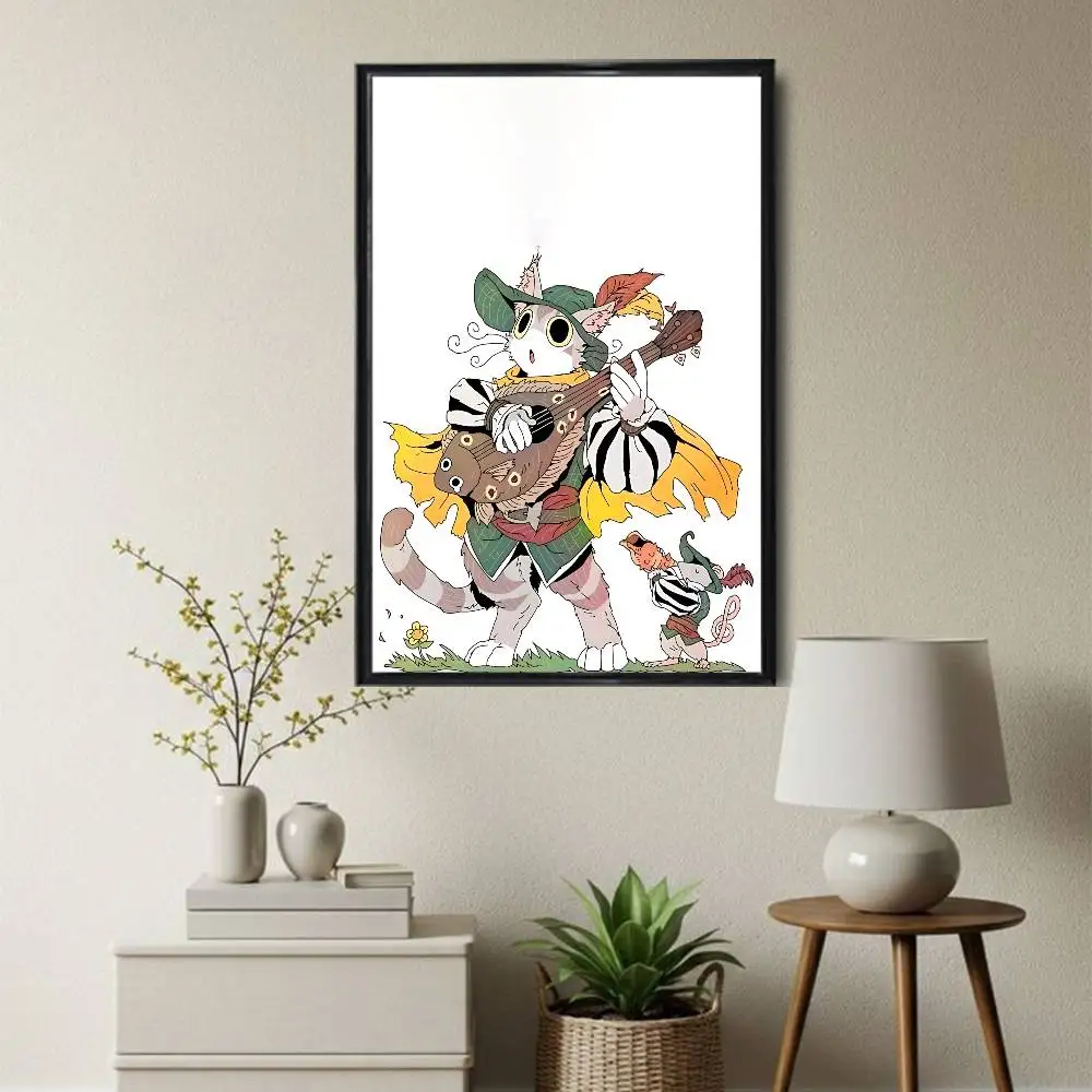 Artist frypai Cat knight  cat drake Poster HD Art Sticky Wall Waterproof Home Living Room Bedroom Bar Aesthetic Decoration