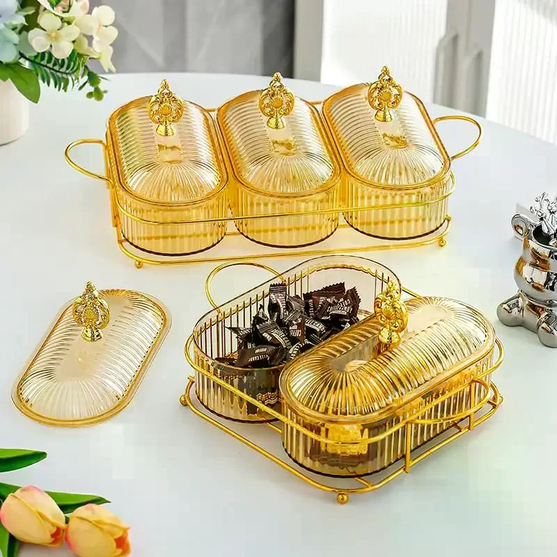 3D-Design-Servierschale, Serviertablett, Organizer, elegantes 3-stufiges Trockenfrucht-Nuss-Display-Tablett mit stilvollem Elchdeckel, nordisch für Früchte