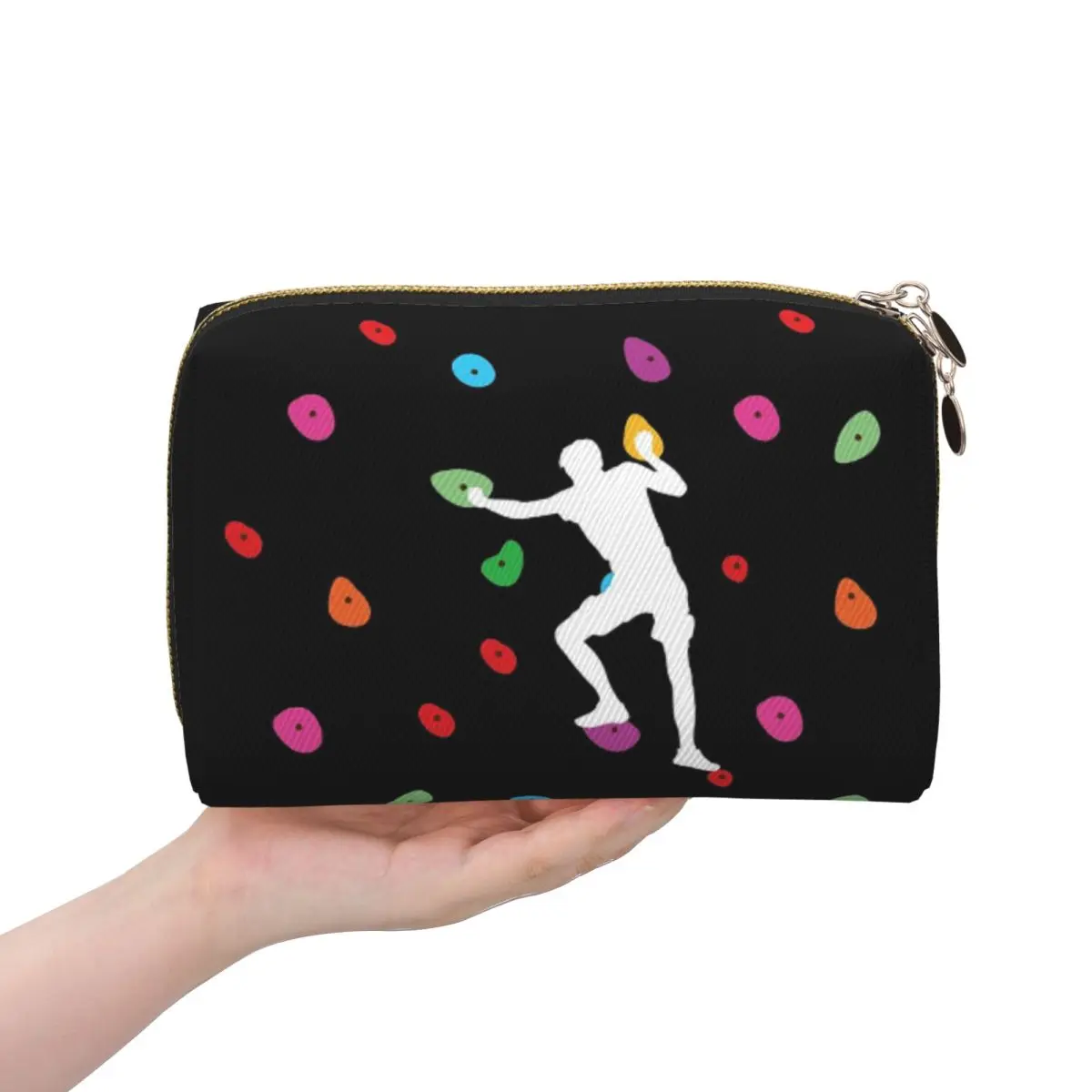 

Bouldering Climbers Colorful Climbing Wall - Boulderer Women Cosmetic Bags Travel Makeup Organizer Pouch Toiletry Storage