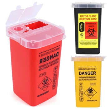 1L plastik dövme atık kutusu tıbbi malzemeler konteyner tek kullanımlık iğne ipuçları geri dönüşüm kovaları koleksiyonu Microblading Accessor