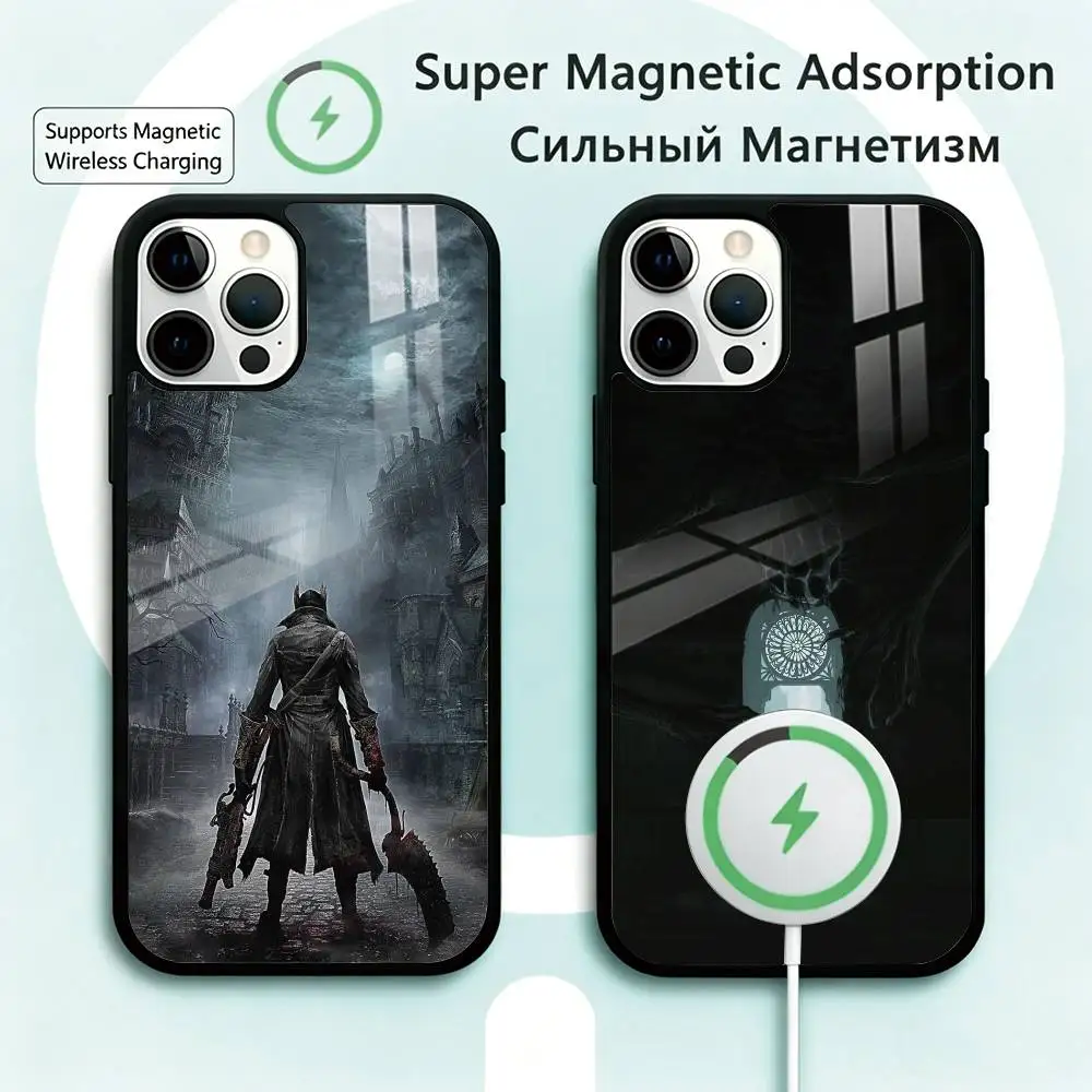 

Game B-Bloodborne D-Dark S-Souls Phone Case For iPhone17,16,15,14,13,12,11 Plus,Pro Magnetic Supports Magnetic Wireless Charging