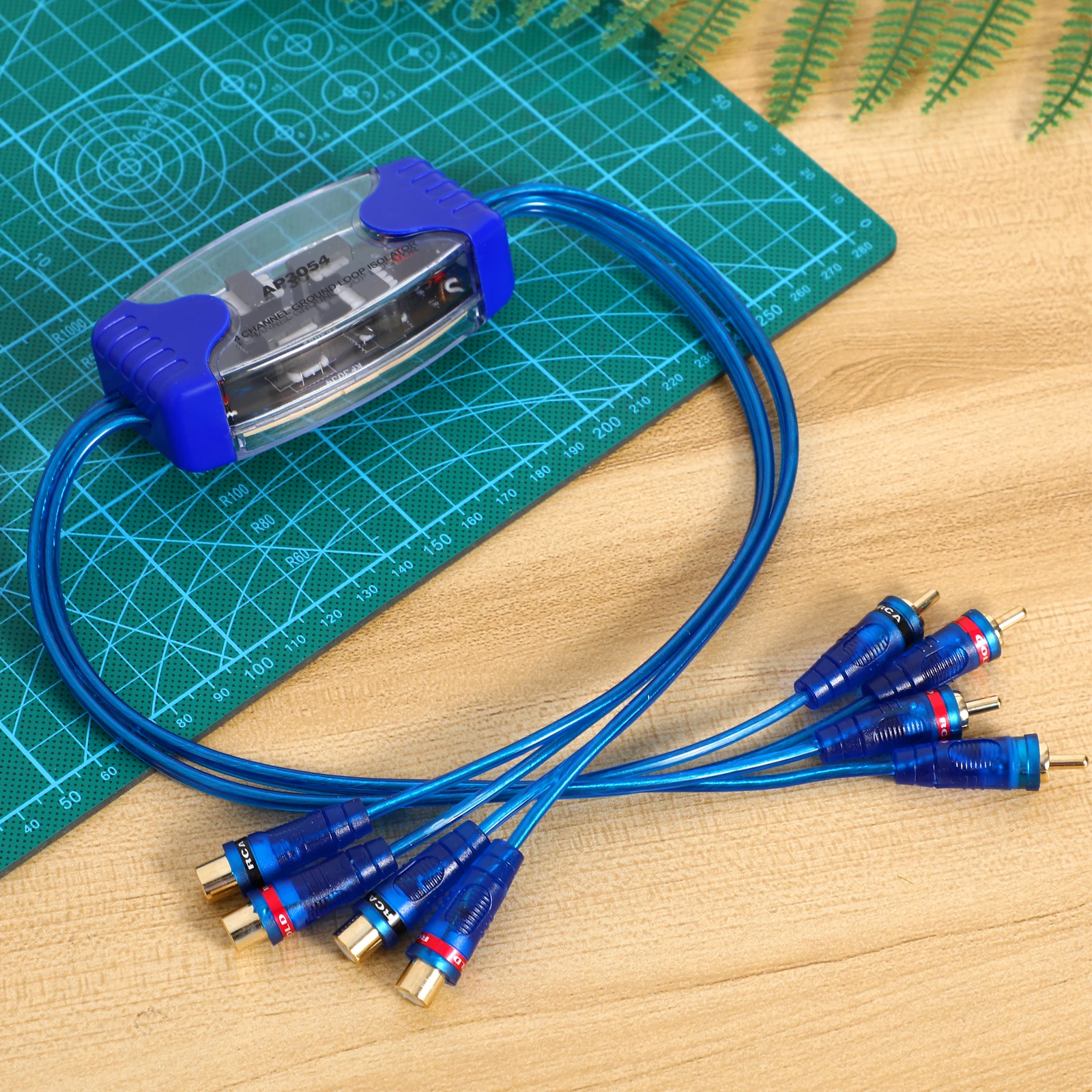 

4 Channel Ground Loop Isolator Noise Filter Line Audio Sound 50W Blue Rca Gold Plated Durable Corrosion Free Connection Stereo
