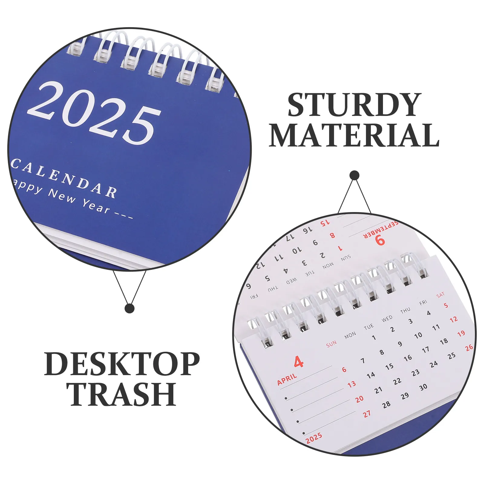 

Mini Desk Calendar Foldable Base Cartoon Style Daily Use Standing Calendar Desktop Office Household Decor 2025