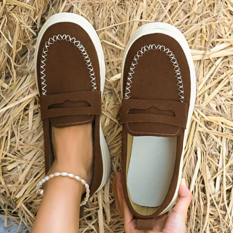 

Женские лоферы на платформе Baotou, уличные противоскользящие кроссовки, женская модная удобная дизайнерская обувь в стиле ретро, женская обувь Zapatos De Mujer