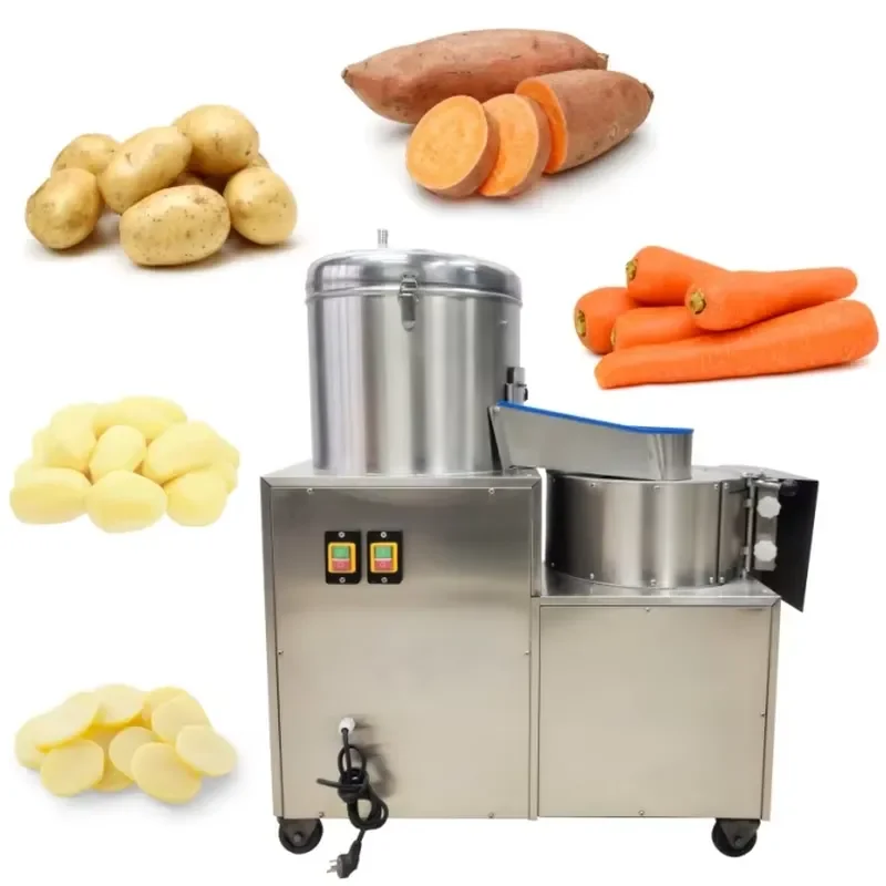 High Efficiency Electric Potato Peeling Dicing Washing Machine Sorghum Slicer Cutter for Kitchen Vegetable Fruit Processing