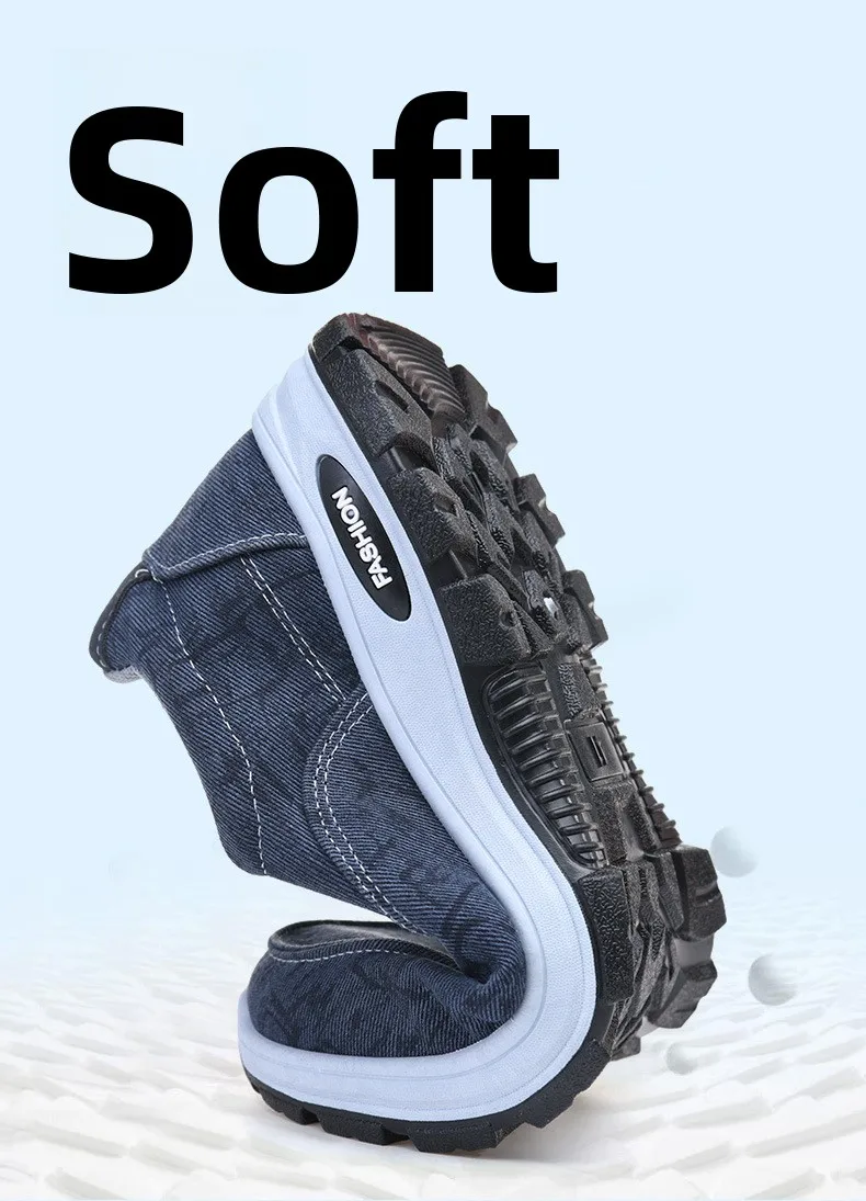 Herren-Schuhe aus Stoff, zum Hineinschlüpfen, atmungsaktive Canvas-Slipper, mit dicker, rutschfester Sohle, bequeme Freizeitschuhe für den täglichen Gebrauch, für Arbeit und Outdoor-Aktivitäten. – Detail 6