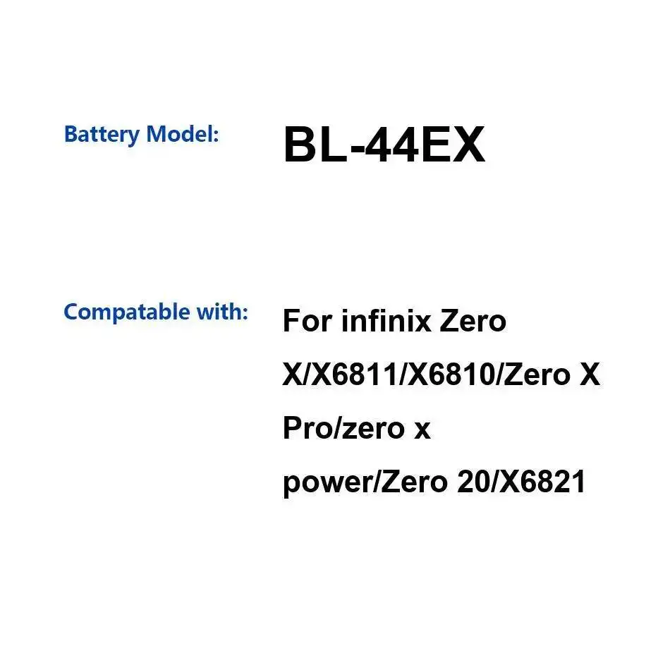 Reliable Replacement 4500mAh BL-44EX For Infinix Zero X X6811 X6810 Zero X Pro Zero x Power Zero 20 X6821 Mobile Phone Battery