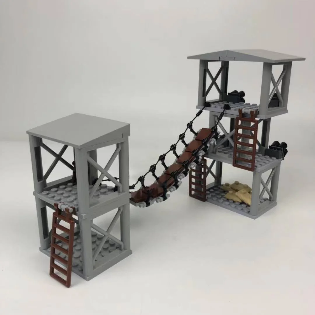 

Military-themed Children's Building Blocks: Watchtower Defense Tower, Outpost Platform, MOC Assembly Kits-perfect Boy's Gift