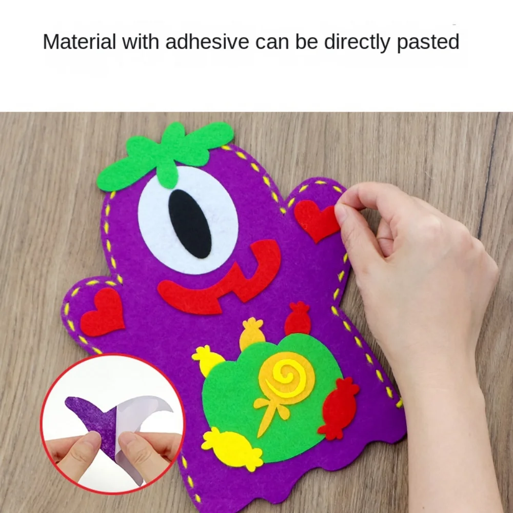 

Bat DIY Hand Puppet Kits Human Skeleton Requesting Candy Hand Puppet Cartoon Fabric Halloween Puppet Gift for Children