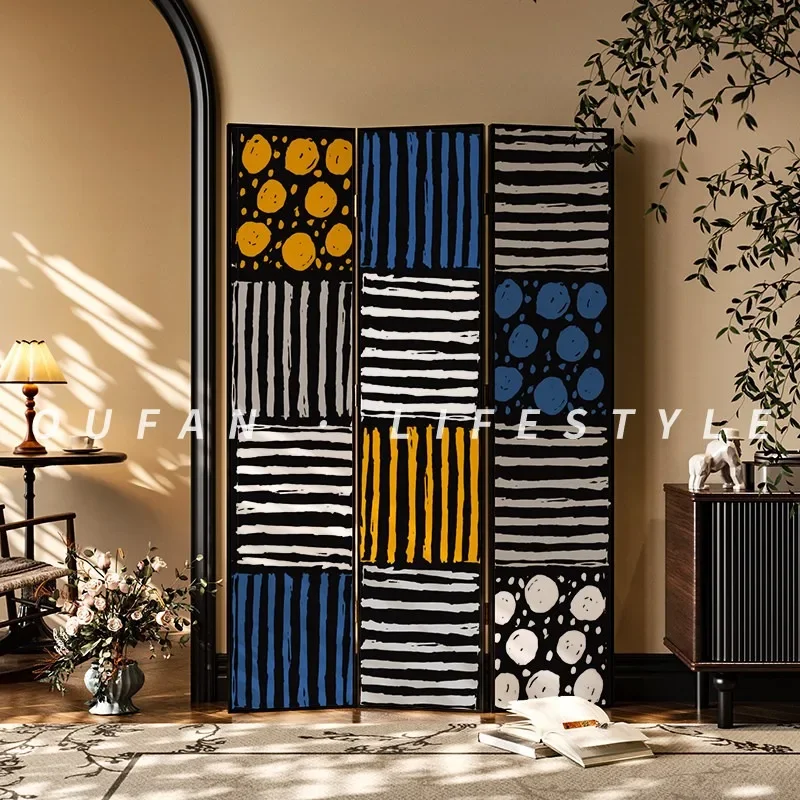 Modern living room entryway, new type of partition screen, facing the door, folding for movable bedroom, for office and home use