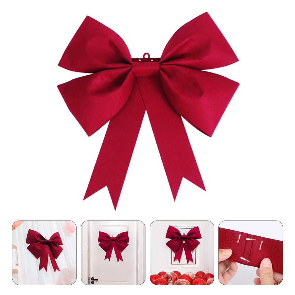 

1Set Wedding Bowknot Decorative Non-Woven Red Hanging Ornaments Ideal for Doors Windows Parties Wedding Bowknot