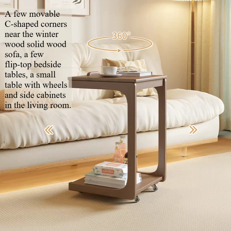 

Coffee Wooden Side Table Low Living Room Cool Modern End Table Double-layer Clearance Muebles Para Hogar Home Furniture