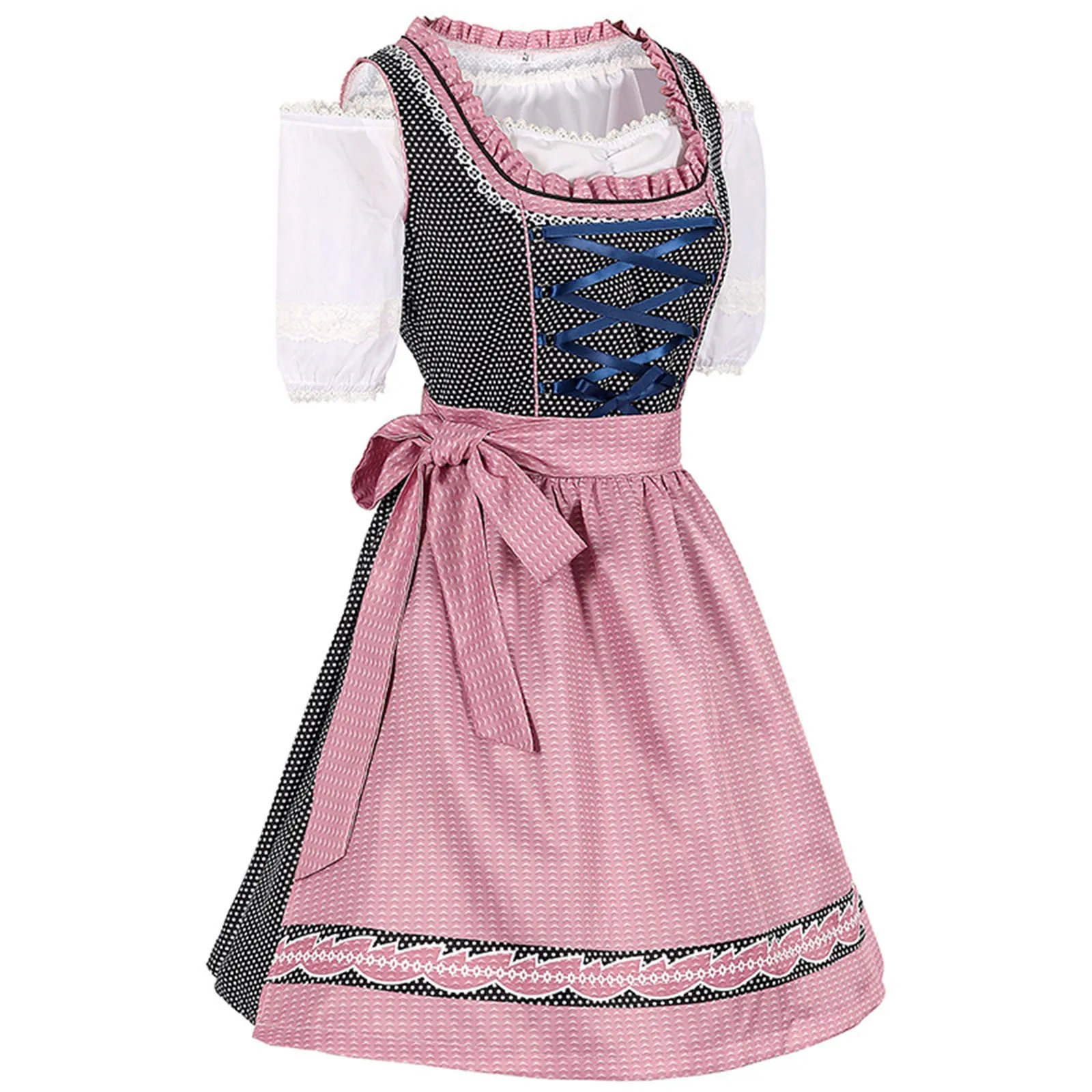 Costumes d'Oktoberfest bavarois pour femmes, robe Dirndl, tenue de fille de bière traditionnelle, costume de scène de fête de paupières, robes vintage, Allemagne