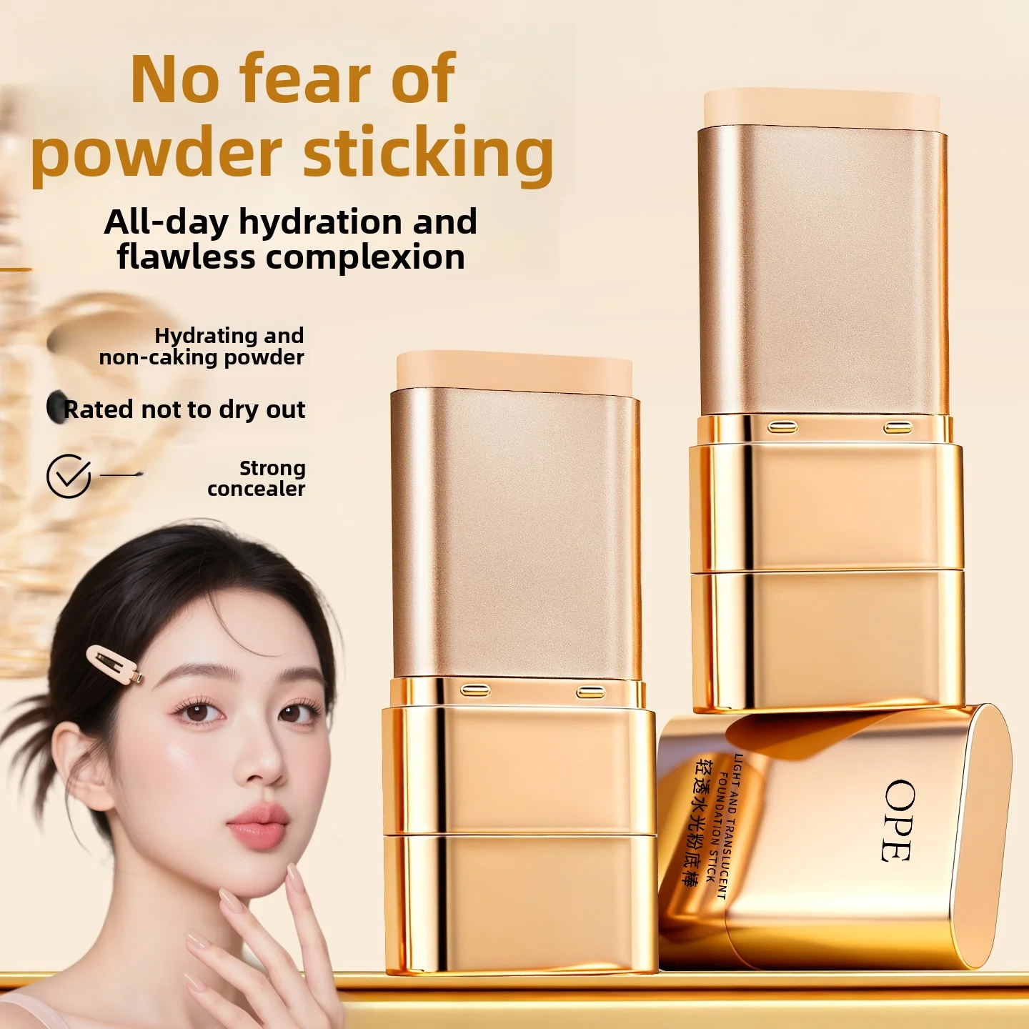 Double Ended Foundation Stick Long-lasting Non-tarnishing Effect Eraser Foundation Make-up Stick Foundation Makeup Concealer