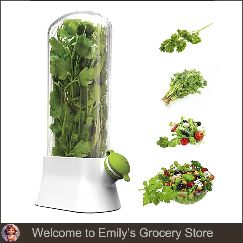 

Herb Saver Storage Container Fresh Herb Keeper Vanilla Vegetables Fresh Preservation Bottle for Refrigerator Kitchen Gadgets