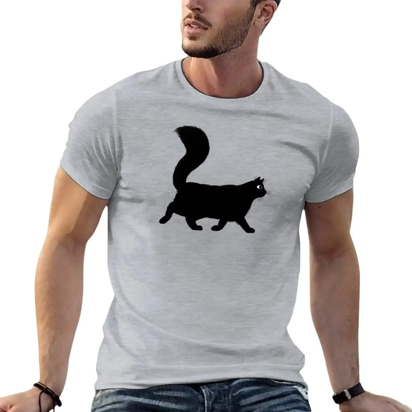 Walking Longhaired with Long Fluffy Tail T-Shirt for a boy tops vintage big and tall t shirts for men