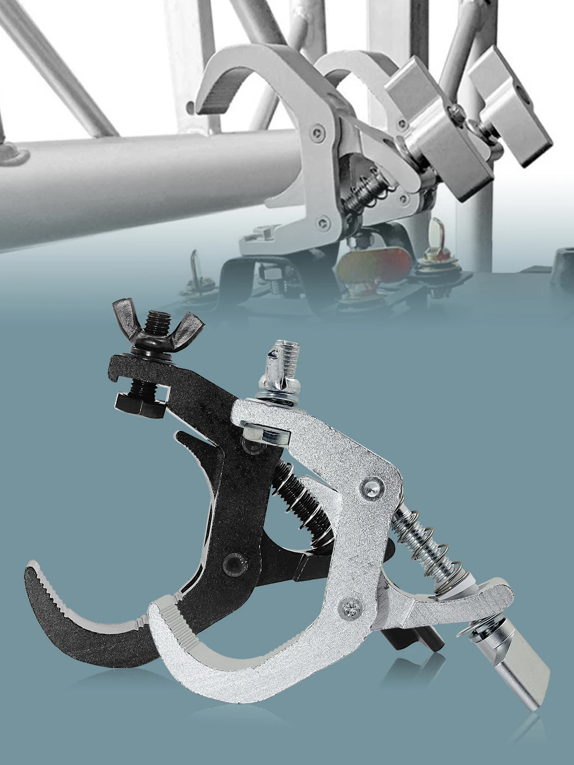 10 Teile/lose Langlebige Heavy Duty Haken Alumimun Legierung Klemme 150 kg 40-60mm Halterung Bühne Bühne Licht Haken licht Klemme Halter Truss