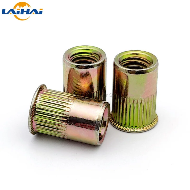 10/20pcs M3 M4 M5 M6 M8 304 Stainless Steel Carbon Steel Aluminum Flat Head Blind Rivet Nut Insert Rivnut Nutsert for Screw Bolt