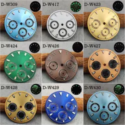 VK63 dial panda dial with luminous lumen suitable for 39mm case VK63 movement quartz watch accessories watch dial