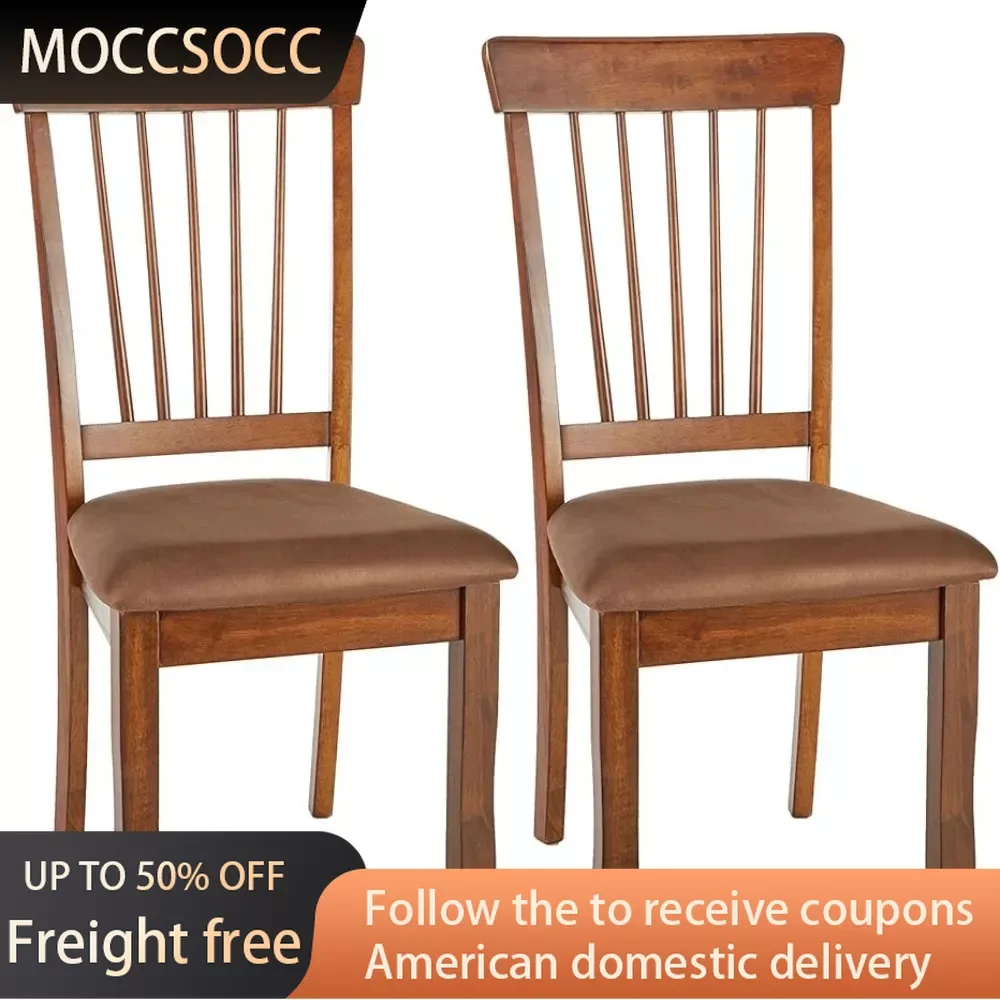 

18" Rustic Dining Chair With Cushions Dining Table Chairs Living Room 2 Count Brown Freight Free Individual Armchair Bar Stools