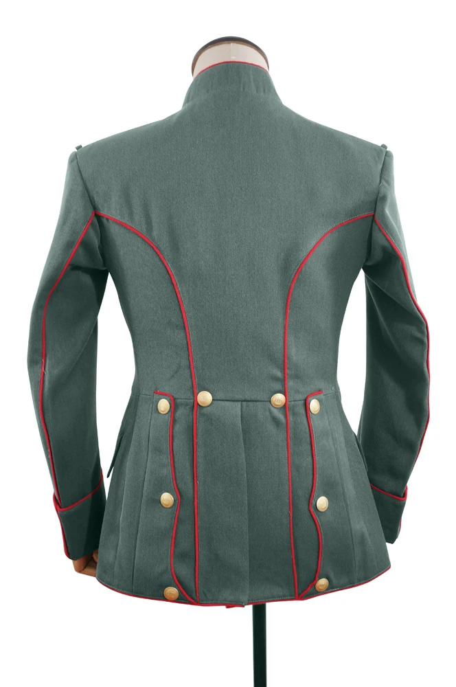 GU1W-036 WWI German Empire Uhlan red pipped officer gabardine tunic ULANKA