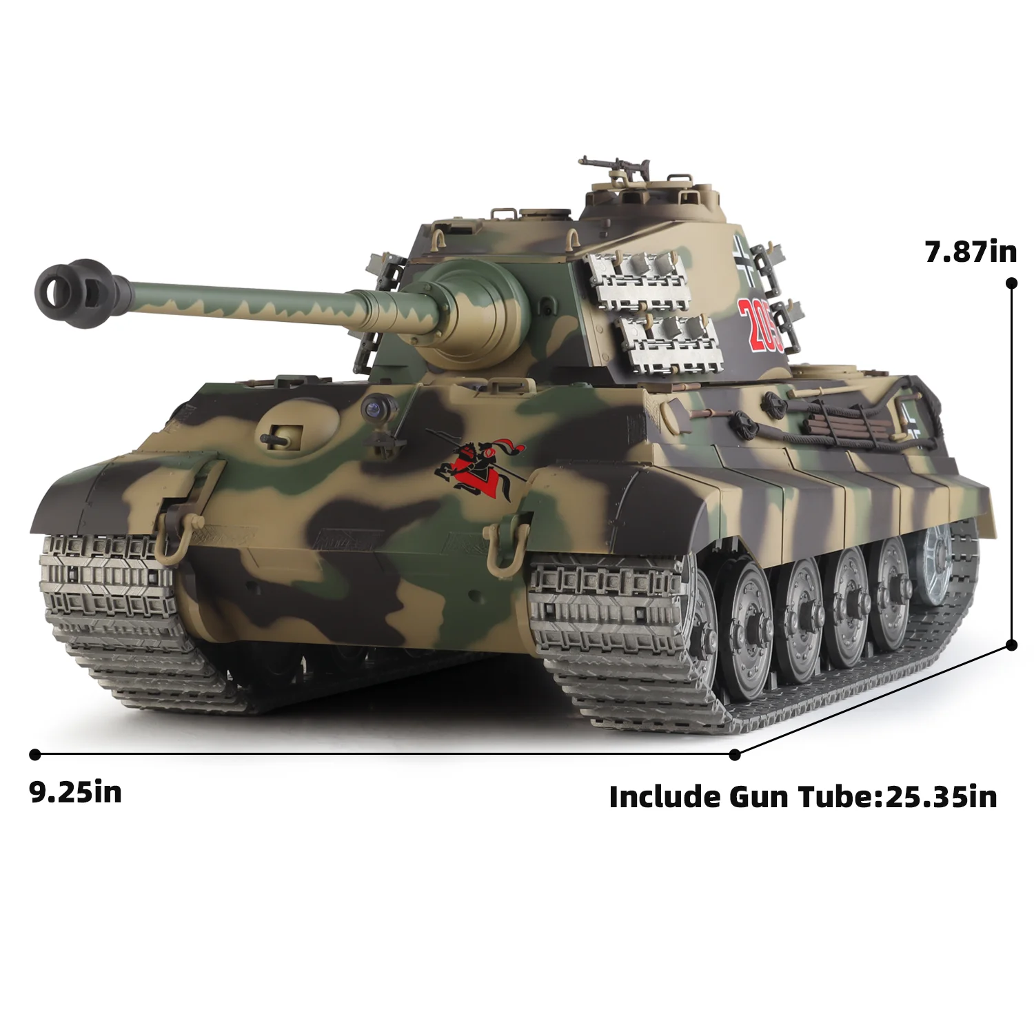 Heng Long rc tanks 1/16 Duitse King Tiger tank Model (Metalen Road Wheel & Tandwiel & Gun canal) (360 ° Roterende torentje)