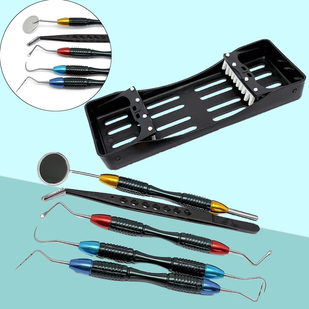 

Dentist Examination Kit For LM Tooth Cleaning Scaler Gracey Curette Cobra Handle With Disinfection Box Dental Tools