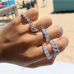 Lovers Diamond cz Promise Ring 100% 925 sterling silver Engagement Wedding band rings for women men Gemstones Party Jewelry