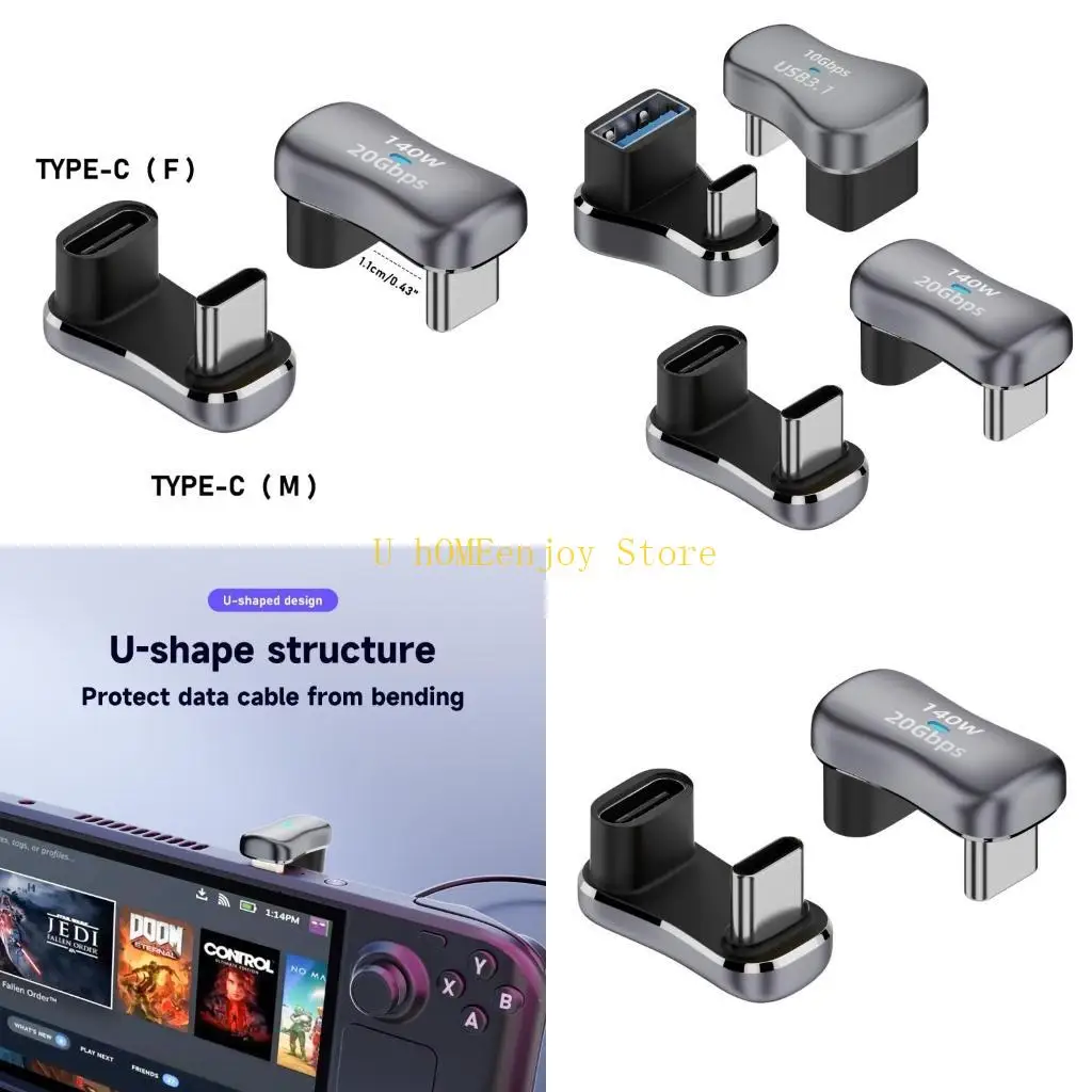 B0KF Advanced Type-C Adapter with Supports 0Gbps, 140W 28V5A Charging, and 4K 60Hz Video USB to USB C Adapter