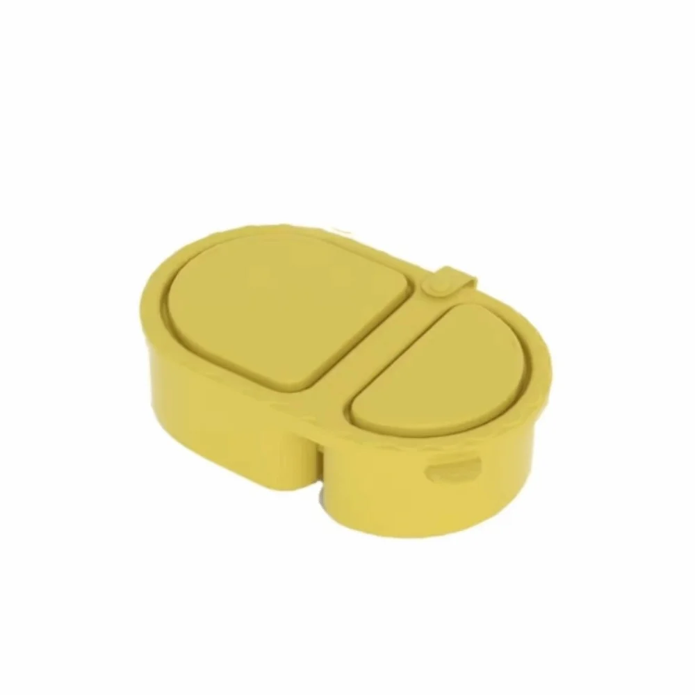 

Food Grade Silicone Lunch Box Leak-proof Double Compartment Snack Containers Reusable Solid Color Divided Fresh-Keeping Box