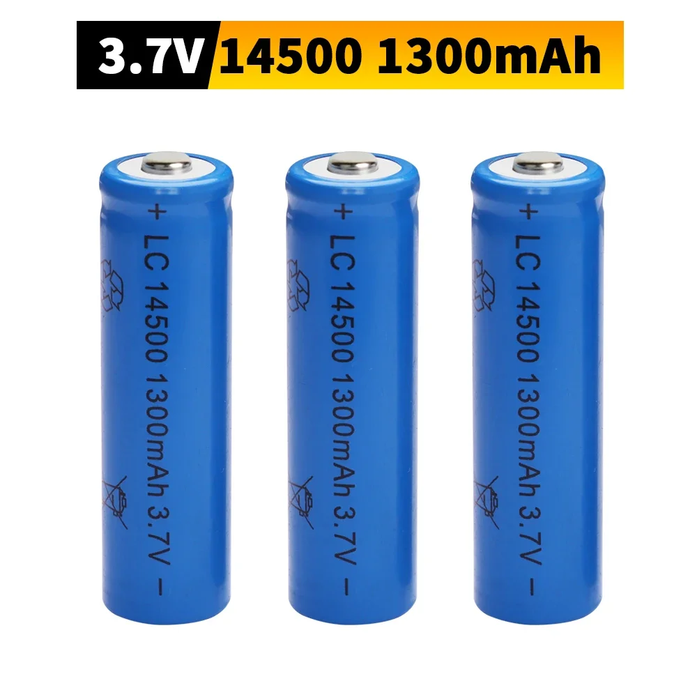1–5 Stück 1300 mAh 3,7 V 14500 Li-Ionen-Akkus AA-Batterie Lithiumzelle für LED-Taschenlampe, Scheinwerfer, Taschenlampe, Maus
