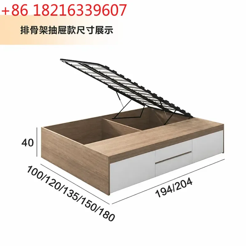 YAO Tatami Bed Frame with High Box Storage Multi Functional Drawer Bed Single Double Size No Bedside Needed Space Saving Design
