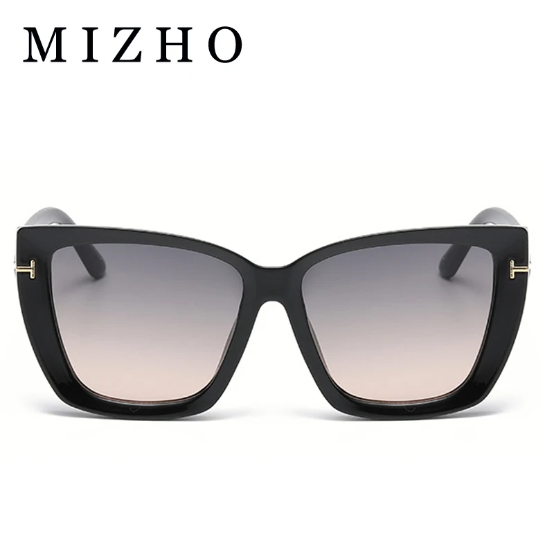 MIZHO Brand Designer Cat Eye Sunglasses Woman Vintage High Quality Sun Glasses Fashion Big Frame Cool Sexy Female Oculos