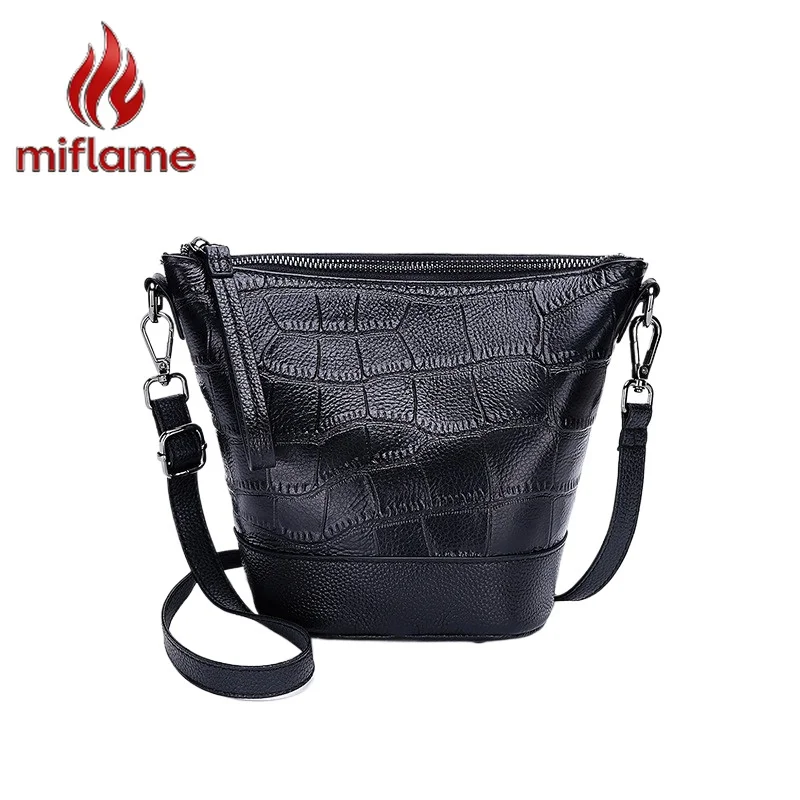 

Genuine Leather Pebbled Grain Bucket Bag Shoulder Crossbody Phone Purse for Women Trendy