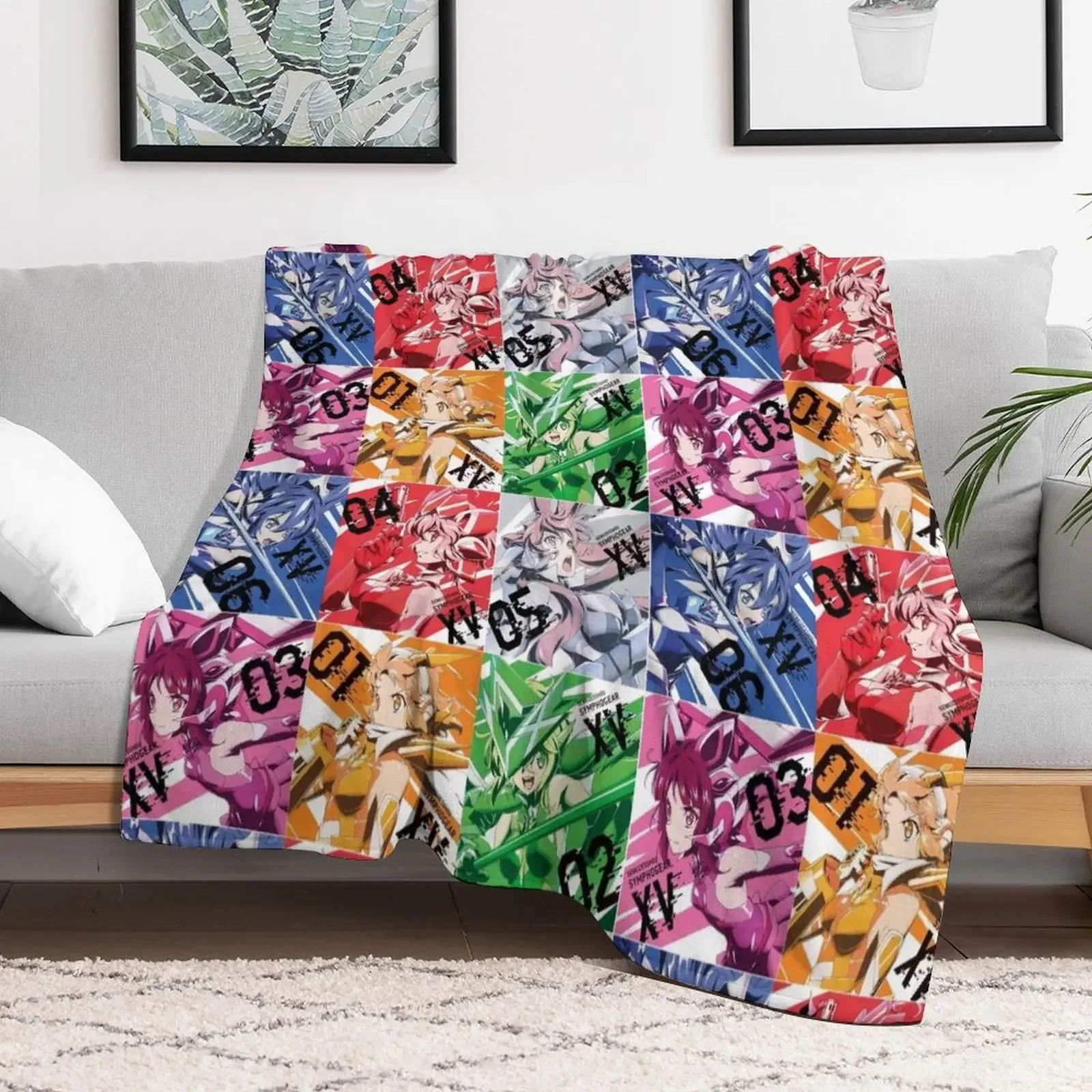 

Senki Zesshou Symphogear Throw Blanket For Decorative Sofa Furry halloween Weighted Blankets
