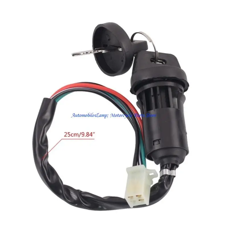H7BD Motorcycle 4 Wire Ignition Switch with Keys for ATV Go Kart Scarkbling Universal