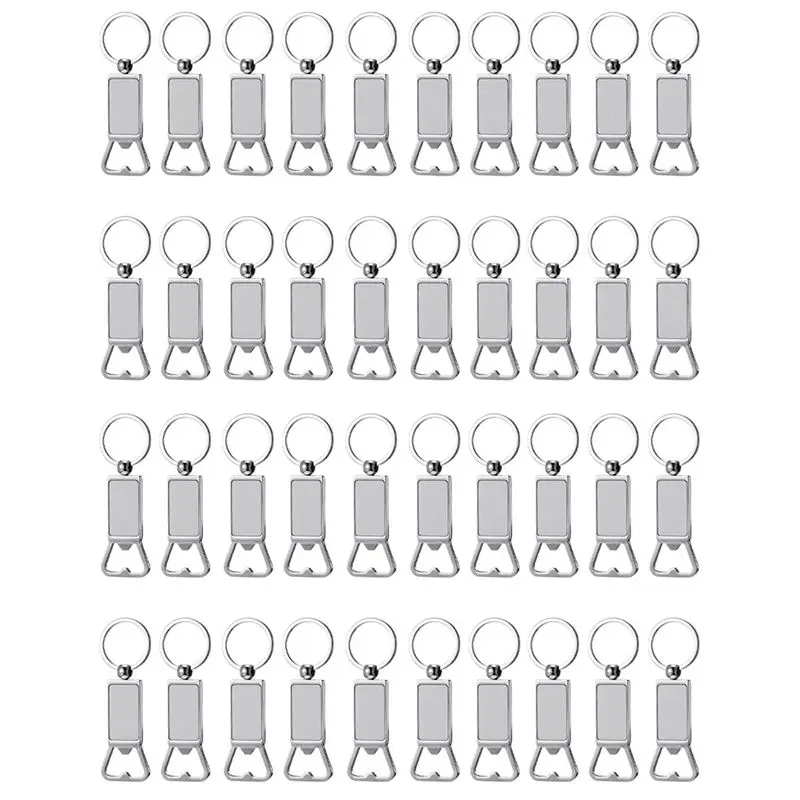 

A36T-40PCS Заготовки для сублимации: металлические брелоки-открывалки для бутылок, заготовки для ключевых колец, подарок для вашего парня, мужа, отца