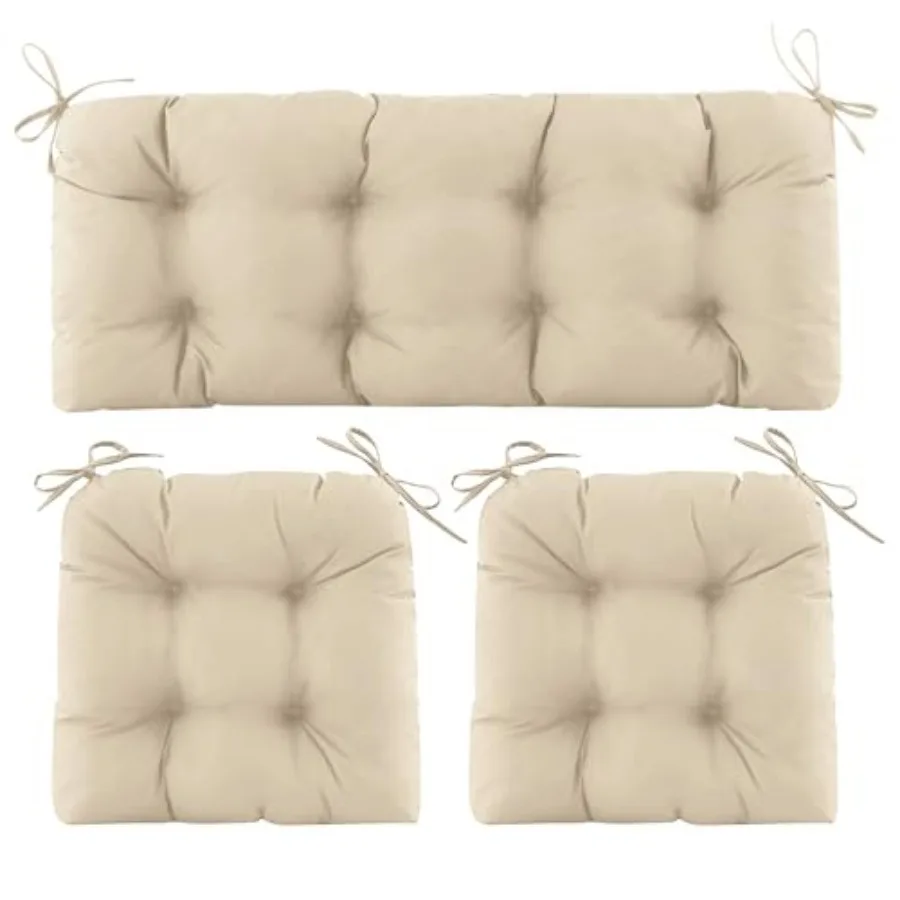 

Комплект из 3 водонепроницаемых подушек для плетеной мебели, с декоративной стежкой, для уличной мебели, 1 подушка для кушетки